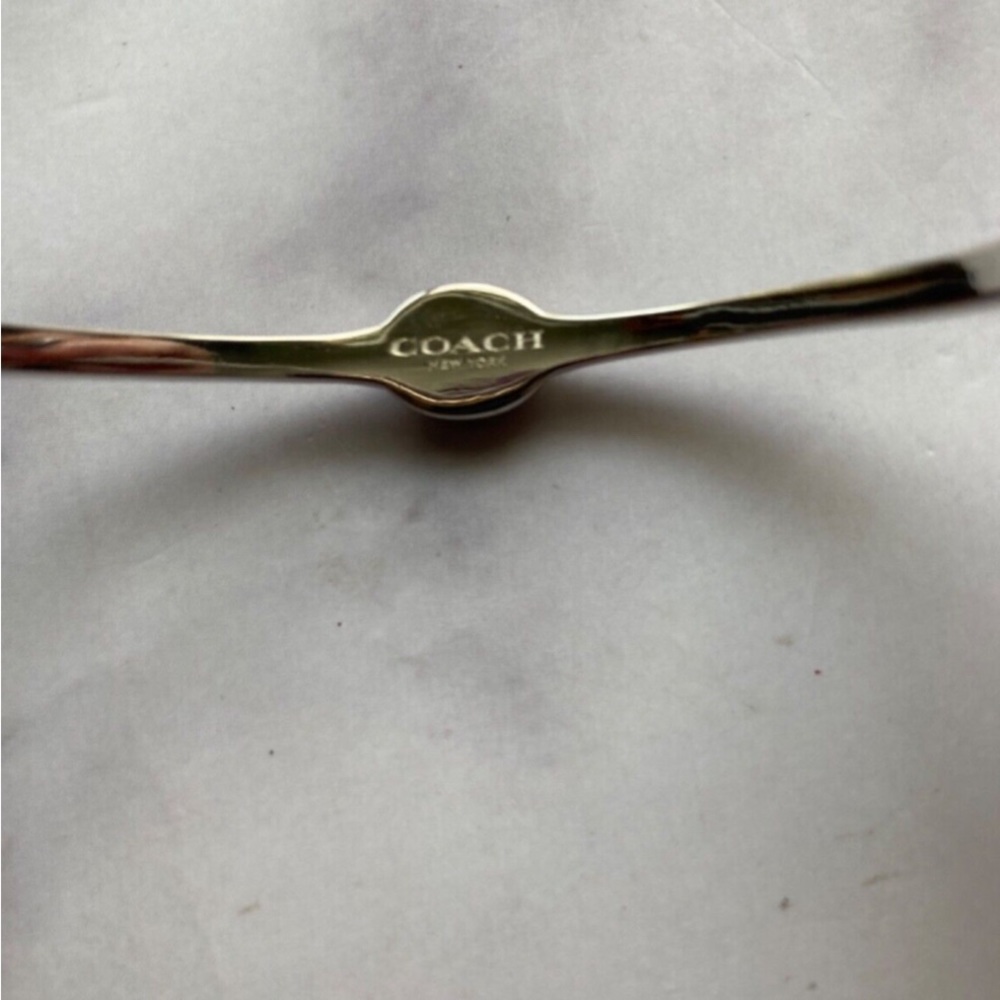 NIB COACH Signature Logo Pave Hinged Bangle Bracelet One Size - Picture 4 of 4